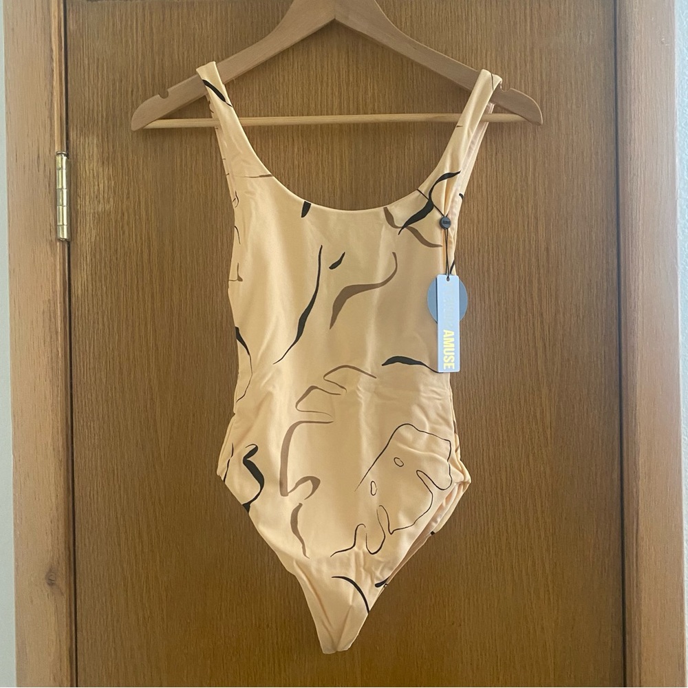 AMUSE SOCIETY • NEW! “Moxie” One Piece Reversible Swimsuit - Light Apricot - XS - Picture 5 of 16